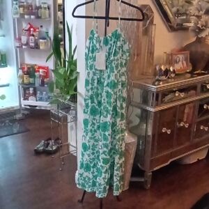 A:Grace Karin Green Floral Maxi Dress